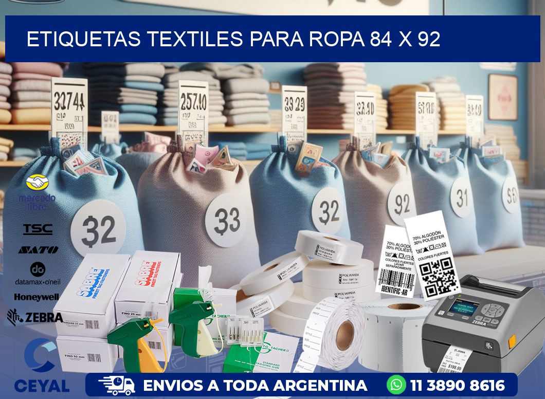 ETIQUETAS TEXTILES PARA ROPA 84 x 92