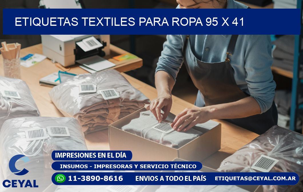 ETIQUETAS TEXTILES PARA ROPA 95 x 41