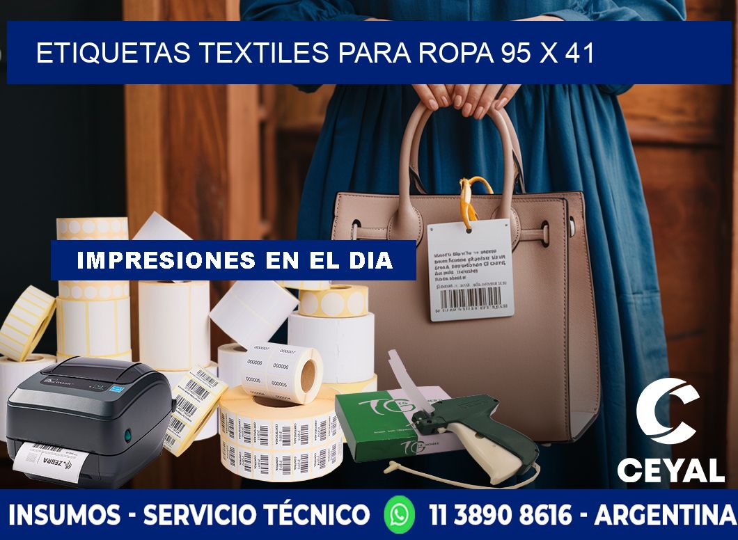 ETIQUETAS TEXTILES PARA ROPA 95 x 41