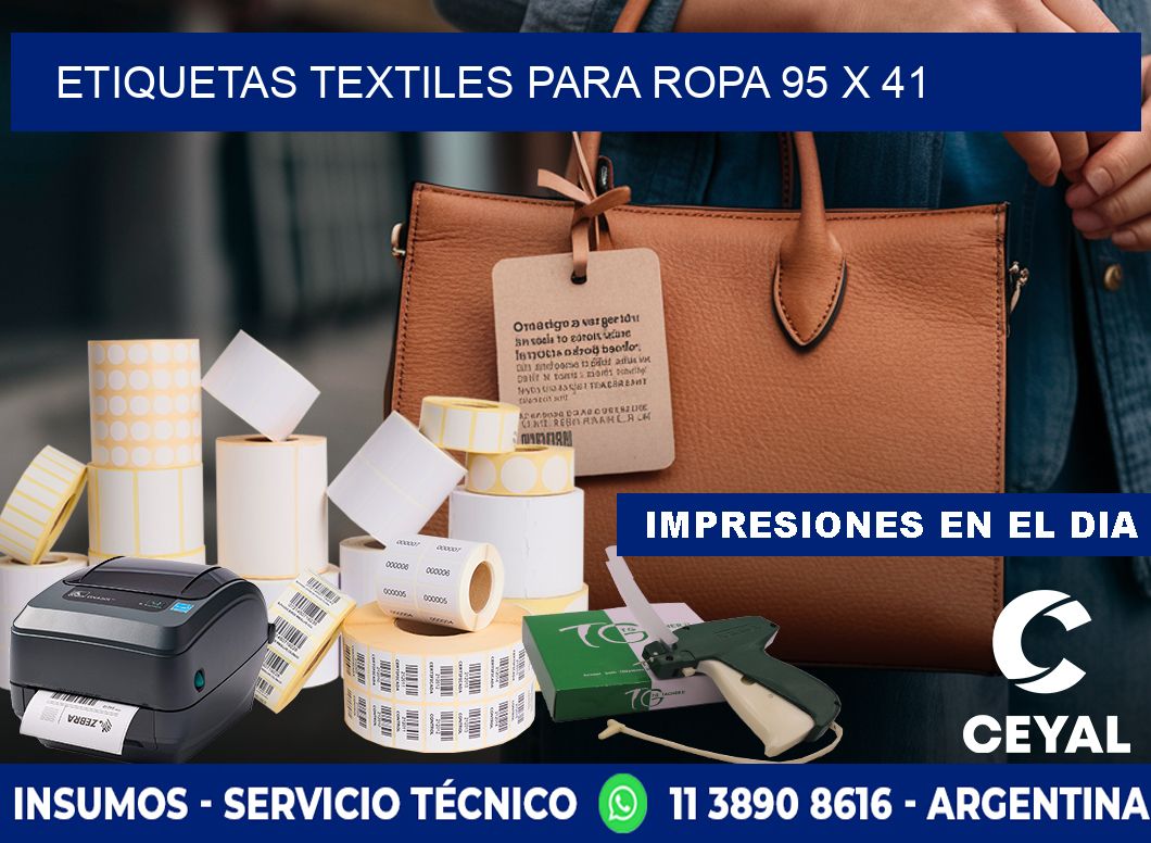 ETIQUETAS TEXTILES PARA ROPA 95 x 41