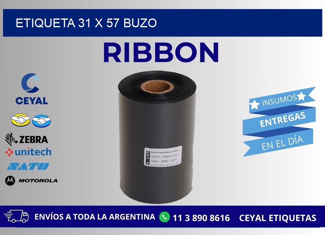 Etiqueta 31 x 57 buzo