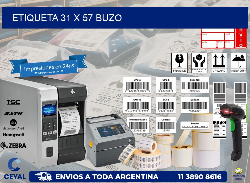 Etiqueta 31 x 57 buzo