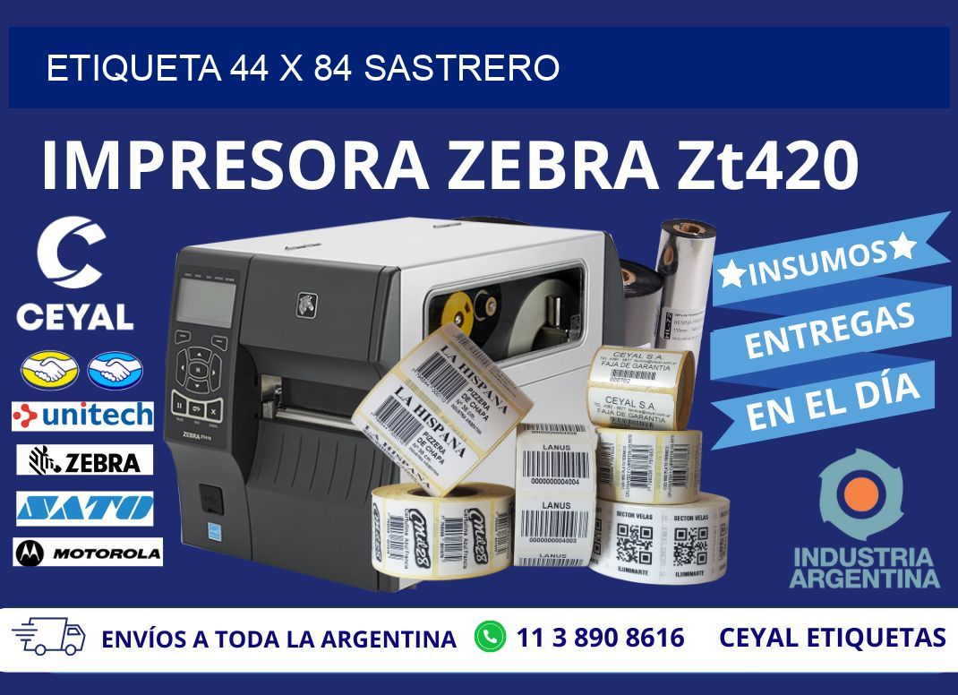 Etiqueta 44 x 84 sastrero