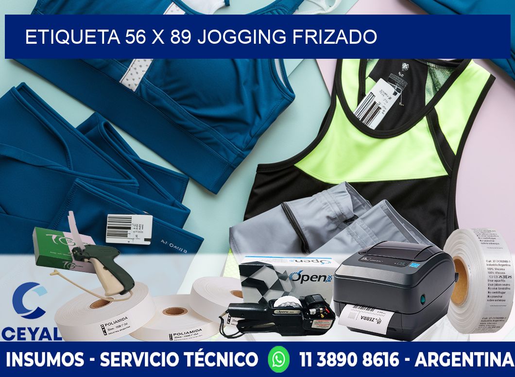 Etiqueta 56 x 89 jogging frizado