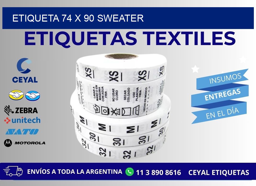 Etiqueta 74 x 90 sweater