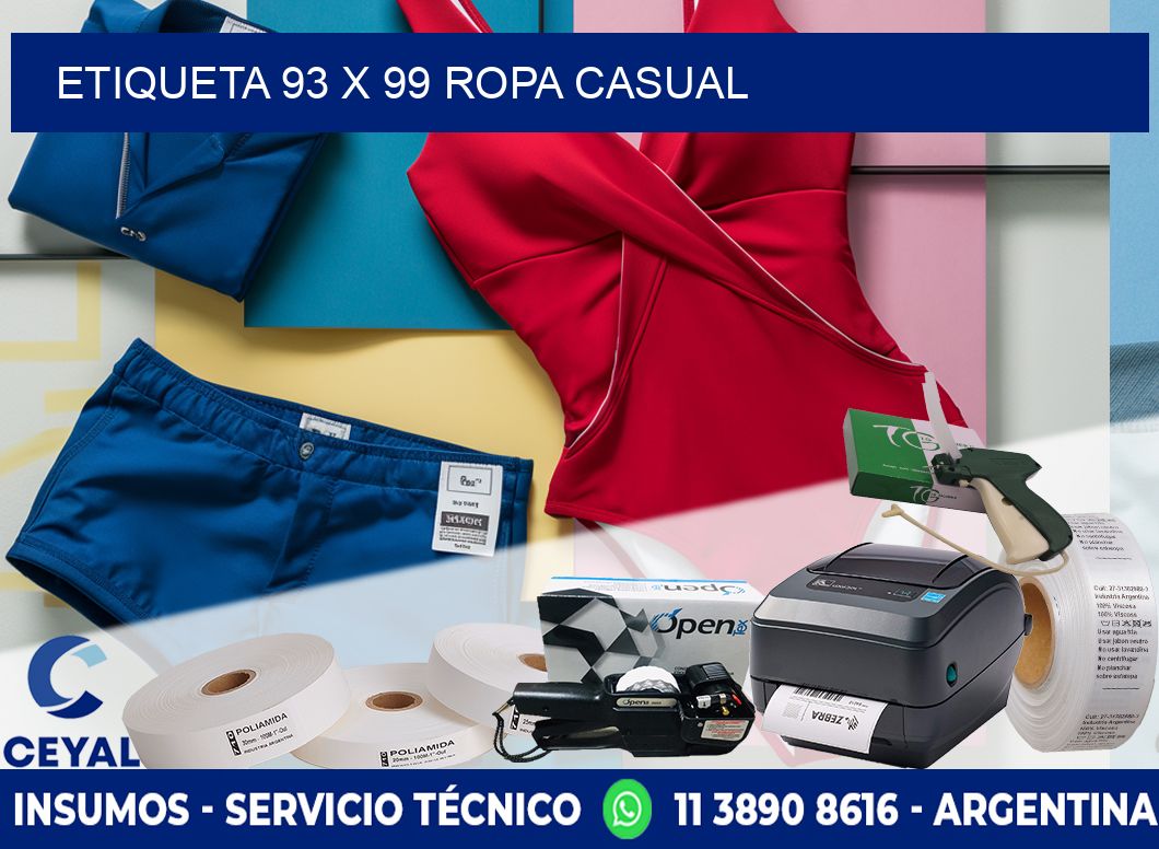 Etiqueta 93 x 99 ropa casual