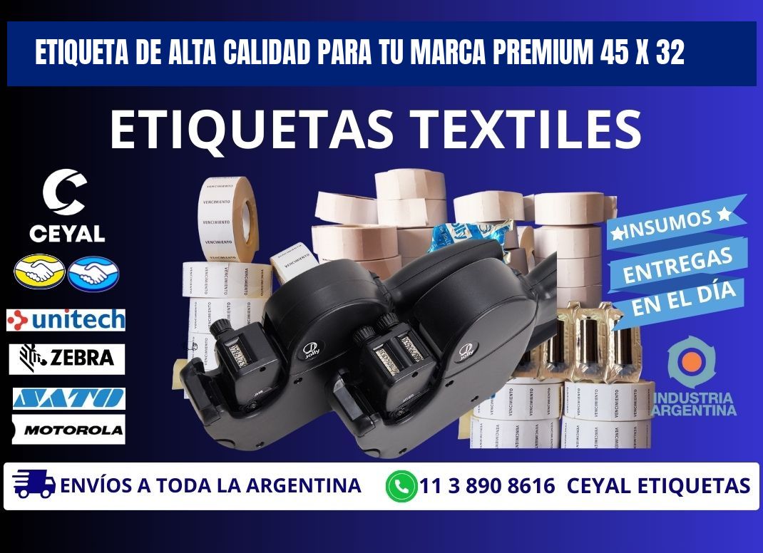 Etiqueta de Alta Calidad para tu Marca Premium 45 x 32