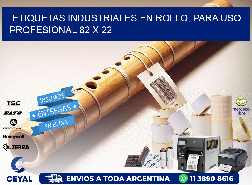 Etiquetas Industriales en Rollo, Para Uso Profesional 82 x 22