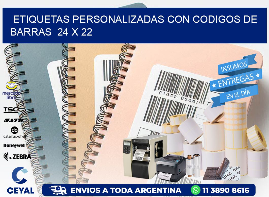 Etiquetas Personalizadas con Codigos de Barras  24 x 22