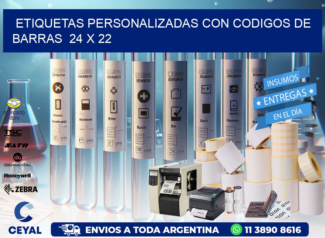 Etiquetas Personalizadas con Codigos de Barras  24 x 22