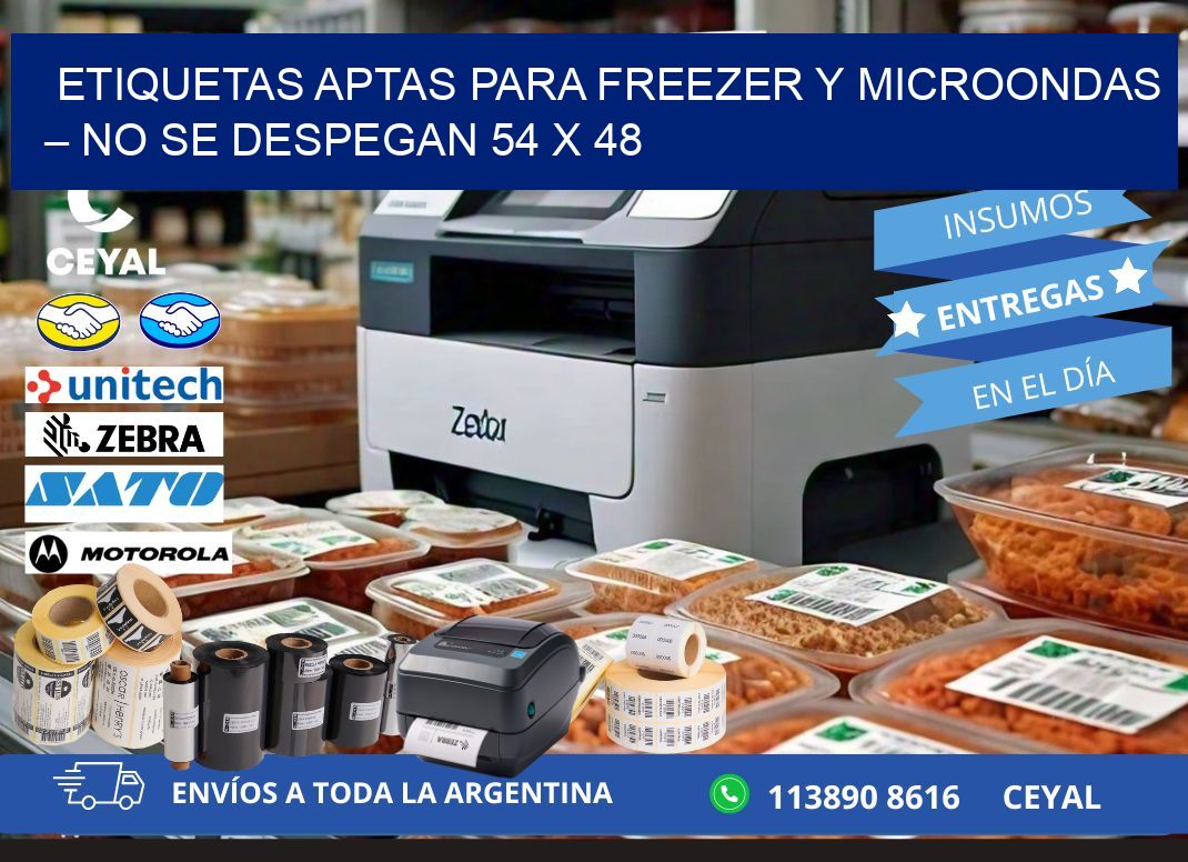 Etiquetas aptas para freezer y microondas – No se despegan 54 x 48