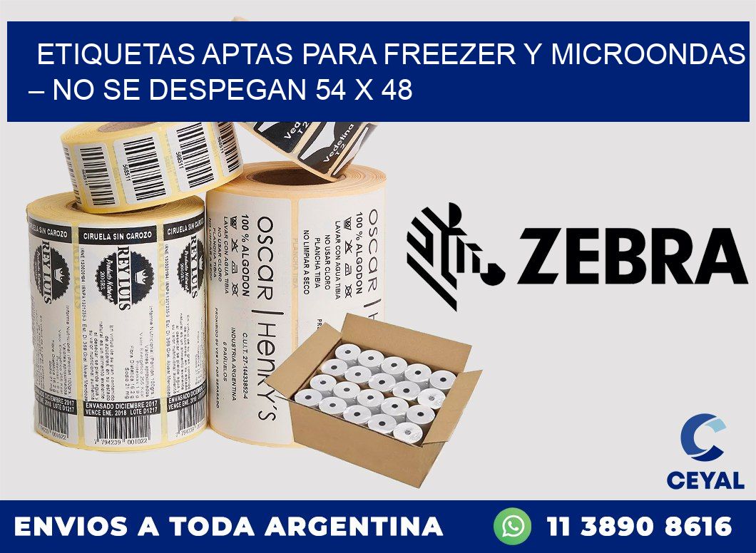 Etiquetas aptas para freezer y microondas – No se despegan 54 x 48