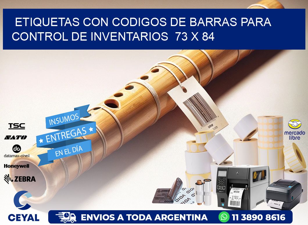 Etiquetas con Codigos de Barras para Control de Inventarios  73 x 84