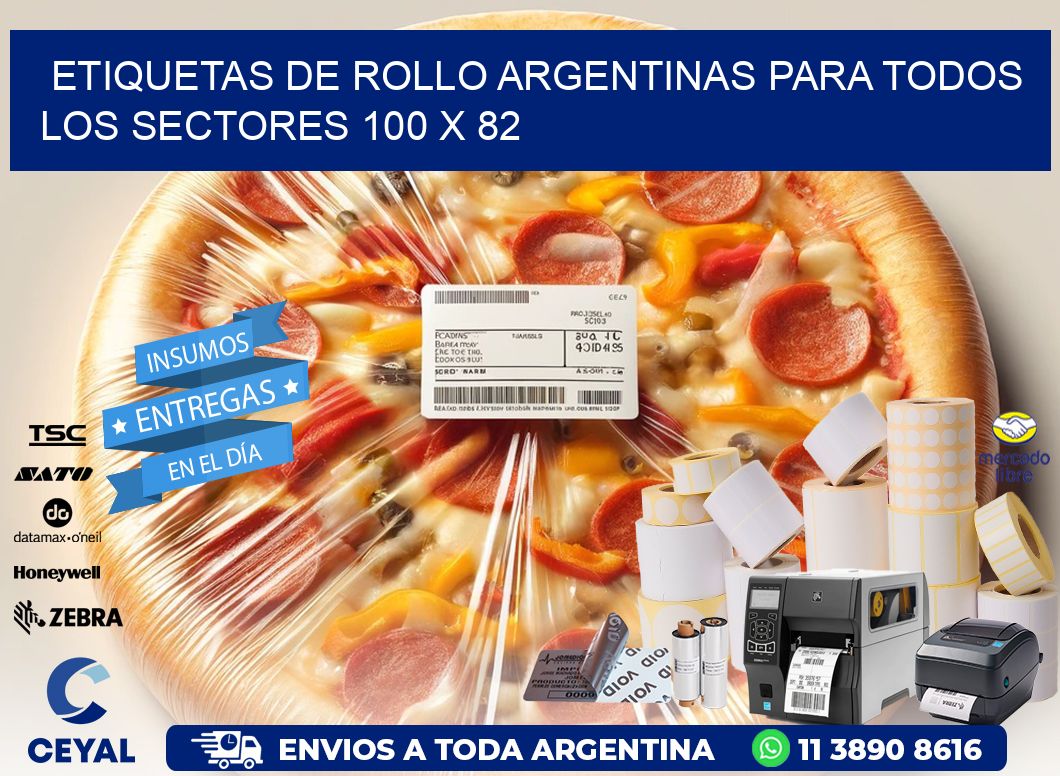 Etiquetas de Rollo Argentinas para Todos los Sectores 100 x 82