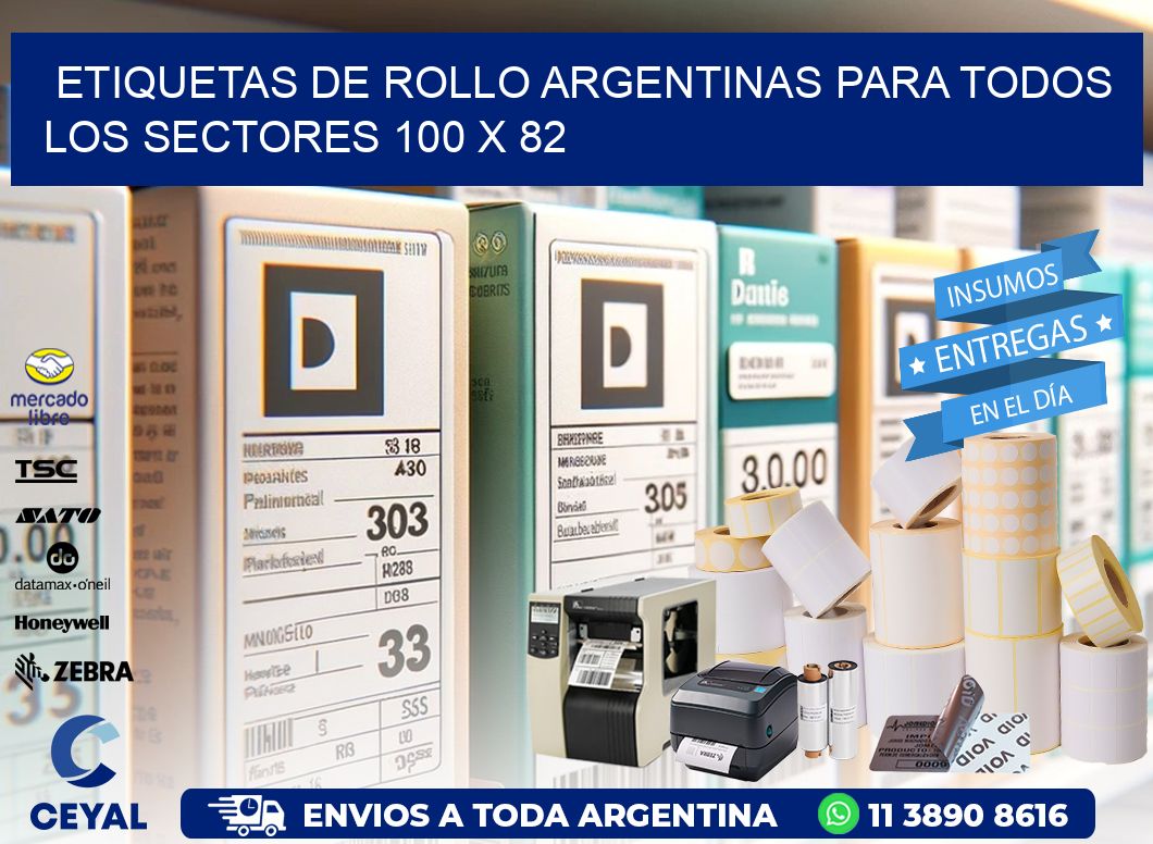 Etiquetas de Rollo Argentinas para Todos los Sectores 100 x 82