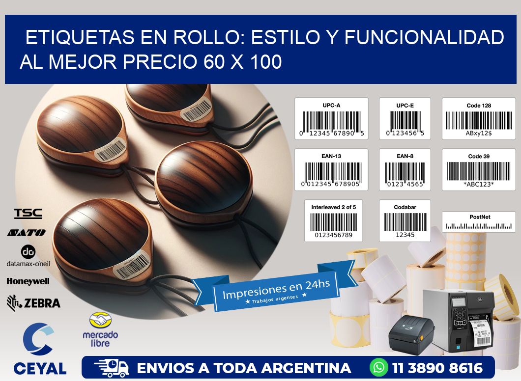 Etiquetas en Rollo: Estilo y Funcionalidad al Mejor Precio 60 x 100