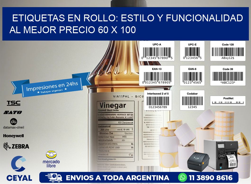 Etiquetas en Rollo: Estilo y Funcionalidad al Mejor Precio 60 x 100