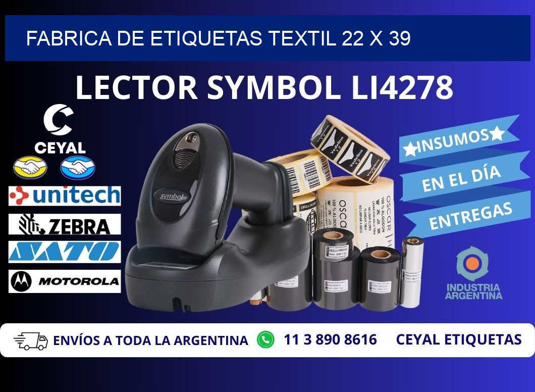 FABRICA DE ETIQUETAS TEXTIL 22 x 39