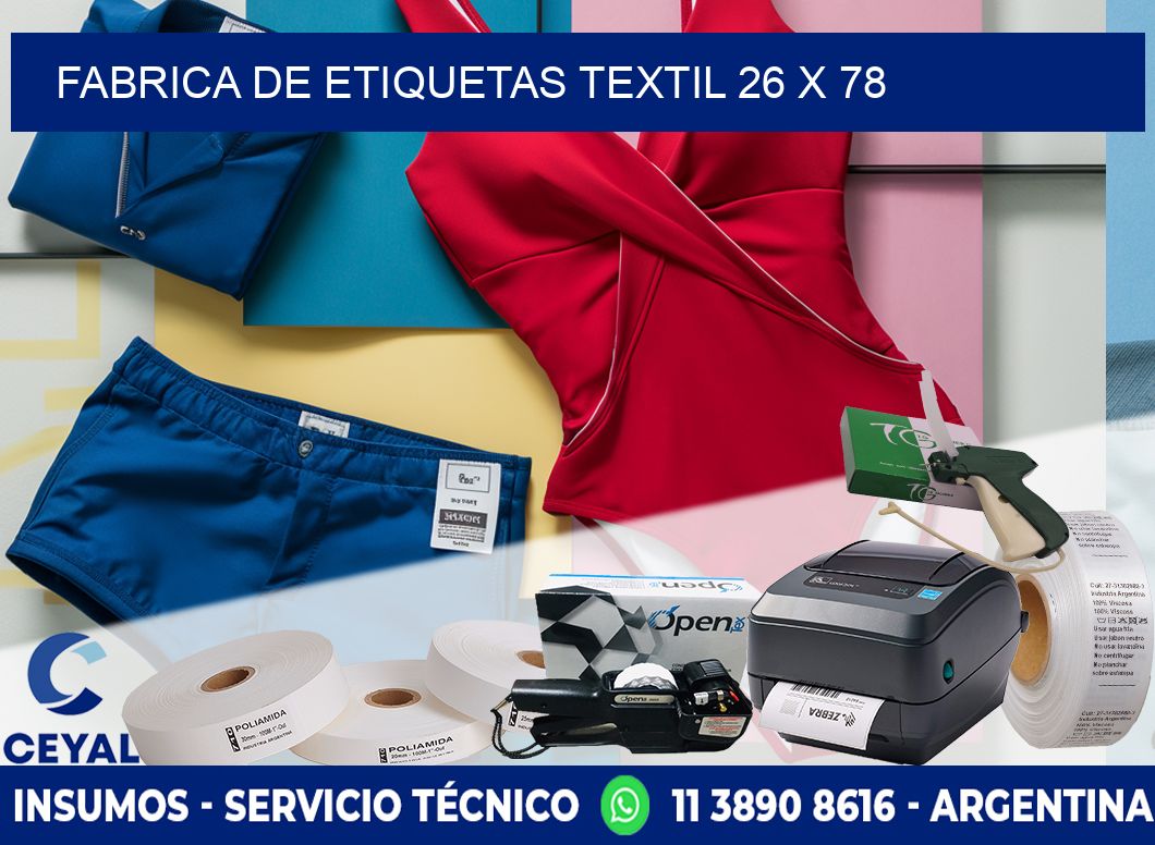 FABRICA DE ETIQUETAS TEXTIL 26 x 78