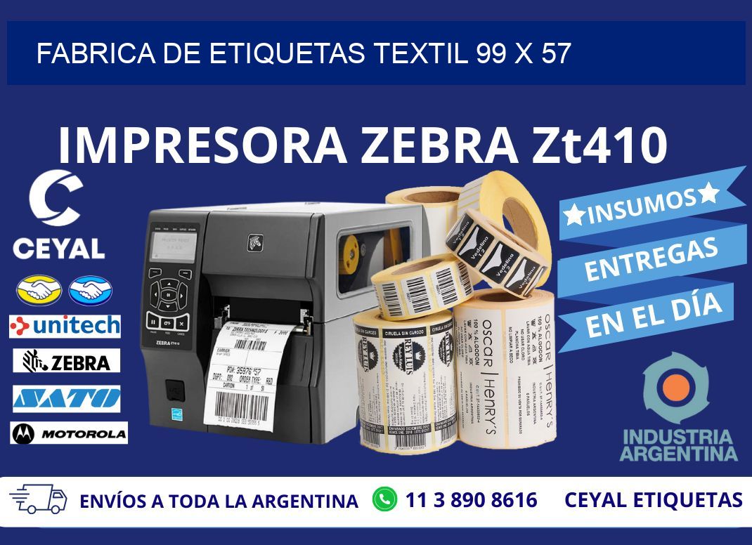 FABRICA DE ETIQUETAS TEXTIL 99 x 57