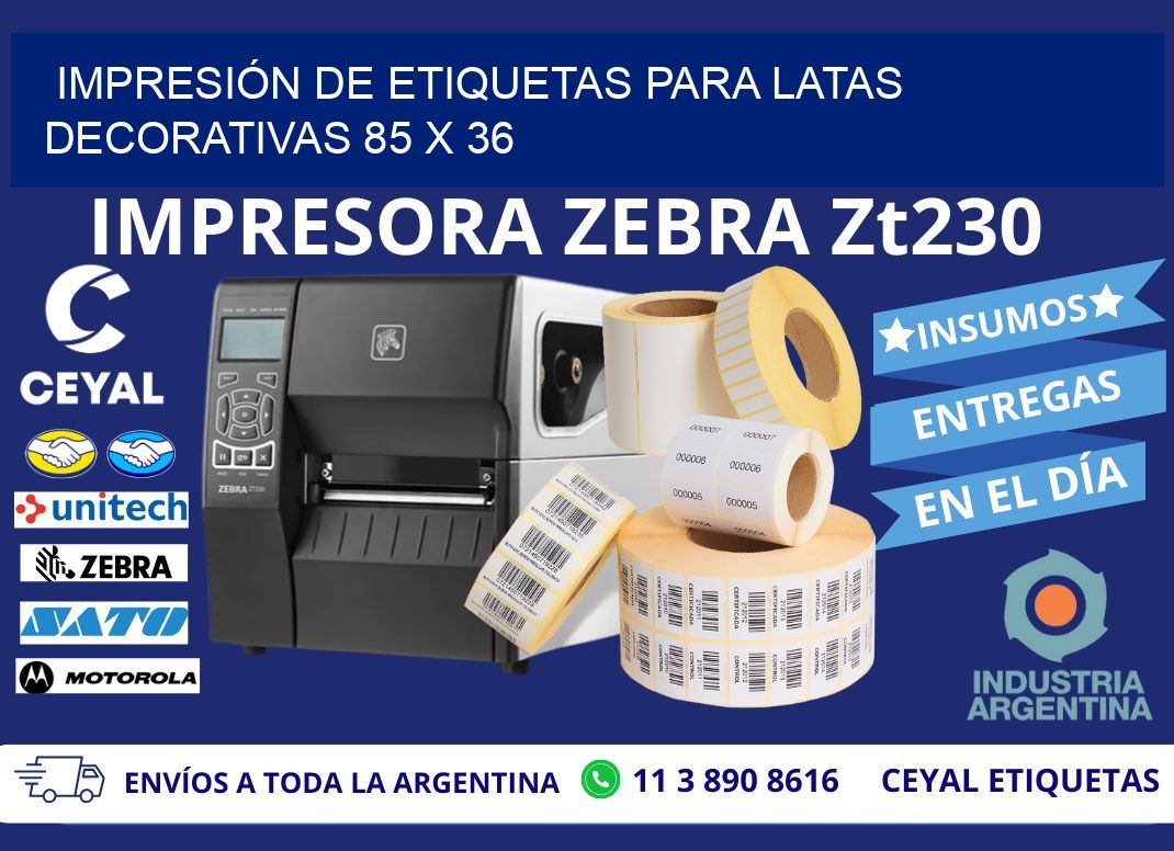 IMPRESIÓN DE ETIQUETAS PARA LATAS DECORATIVAS 85 x 36