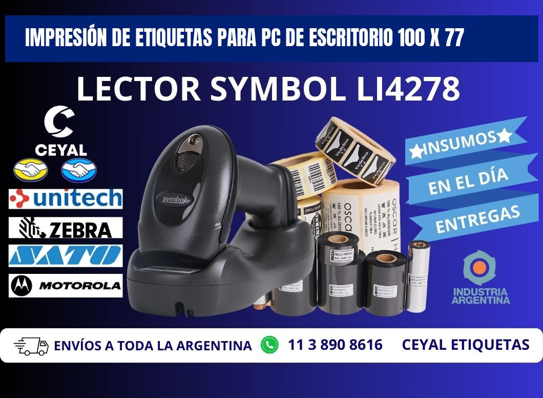 IMPRESIÓN DE ETIQUETAS PARA PC DE ESCRITORIO 100 x 77