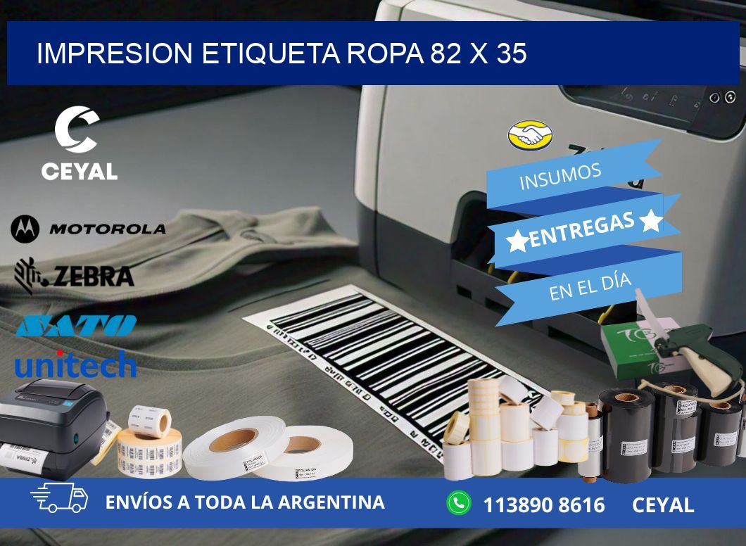 IMPRESION ETIQUETA ROPA 82 x 35