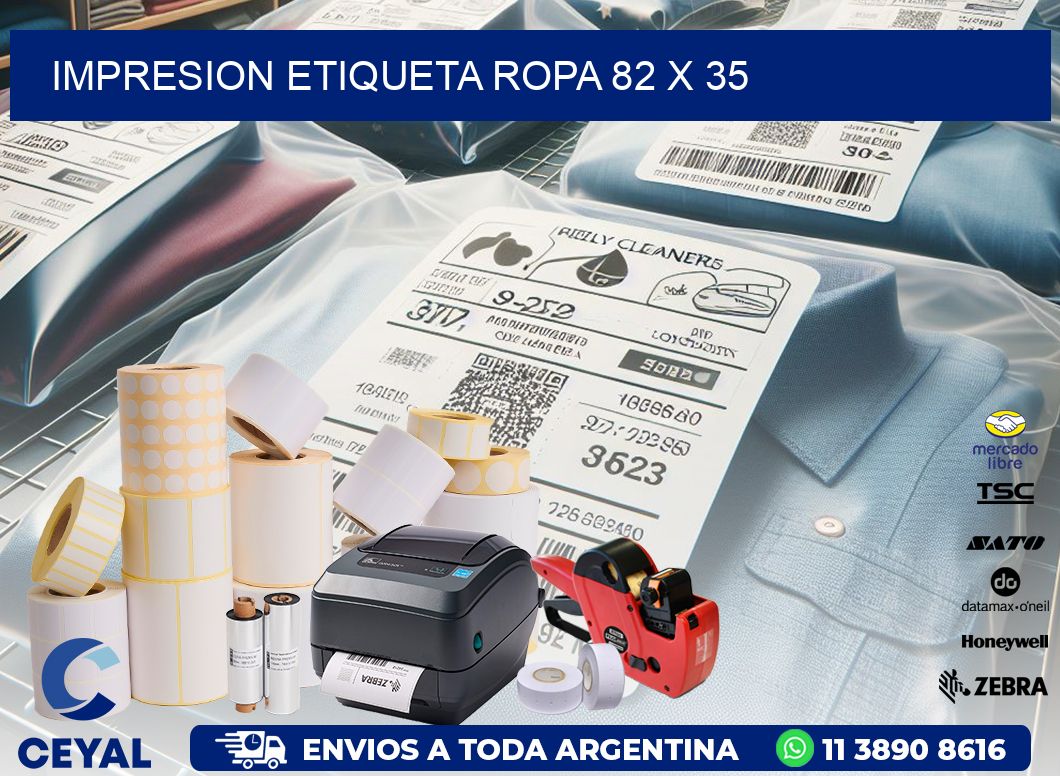 IMPRESION ETIQUETA ROPA 82 x 35