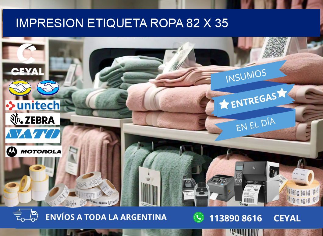 IMPRESION ETIQUETA ROPA 82 x 35