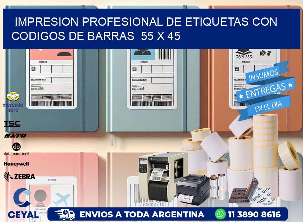 Impresion Profesional de Etiquetas con Codigos de Barras  55 x 45