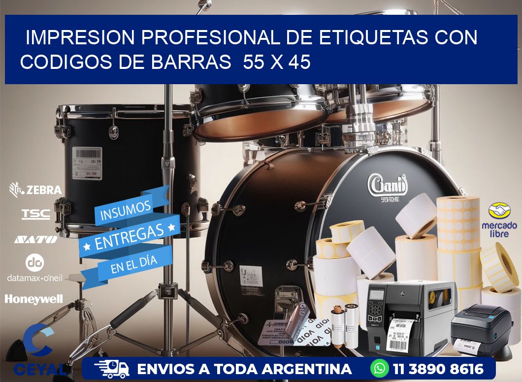 Impresion Profesional de Etiquetas con Codigos de Barras  55 x 45