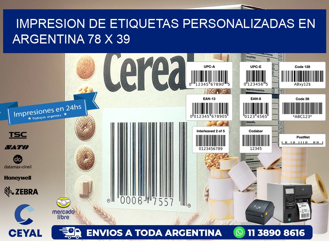 Impresion de Etiquetas Personalizadas en Argentina 78 x 39