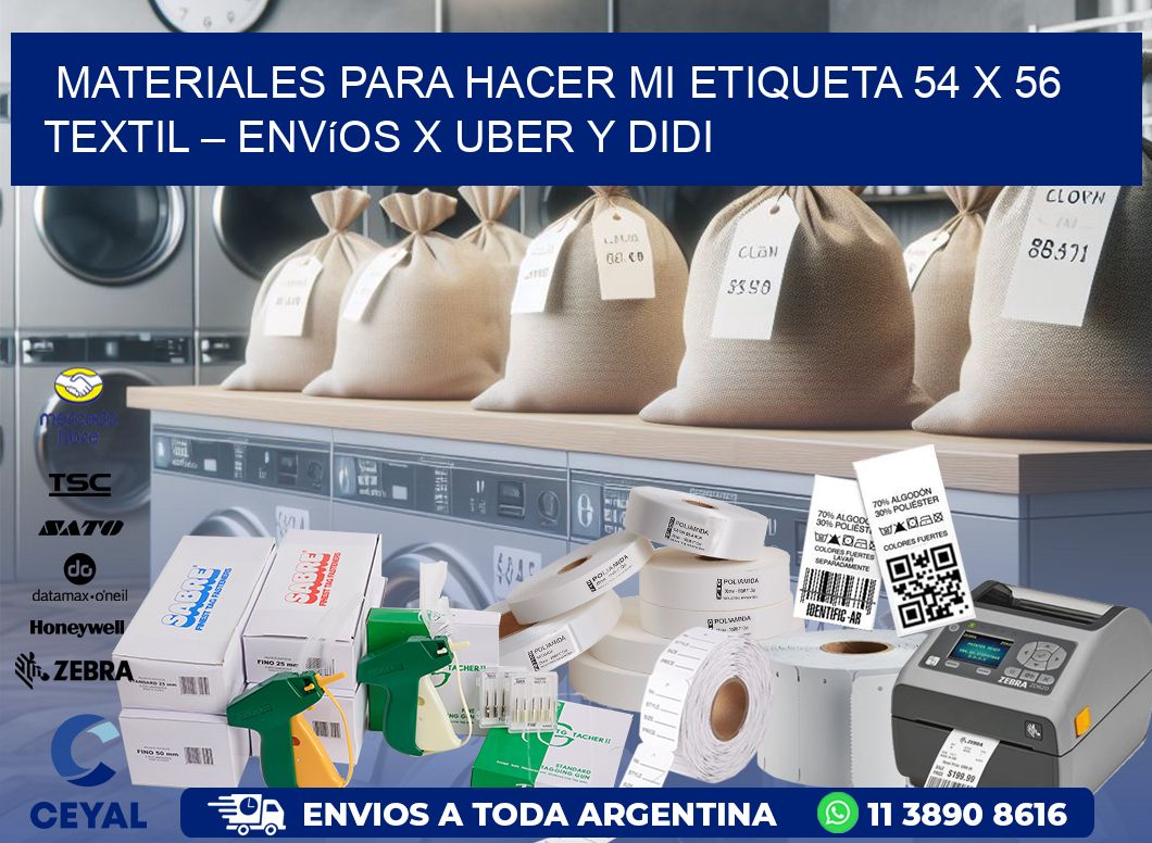 Materiales para hacer mi Etiqueta 54 x 56 textil – Envíos x Uber y DiDi