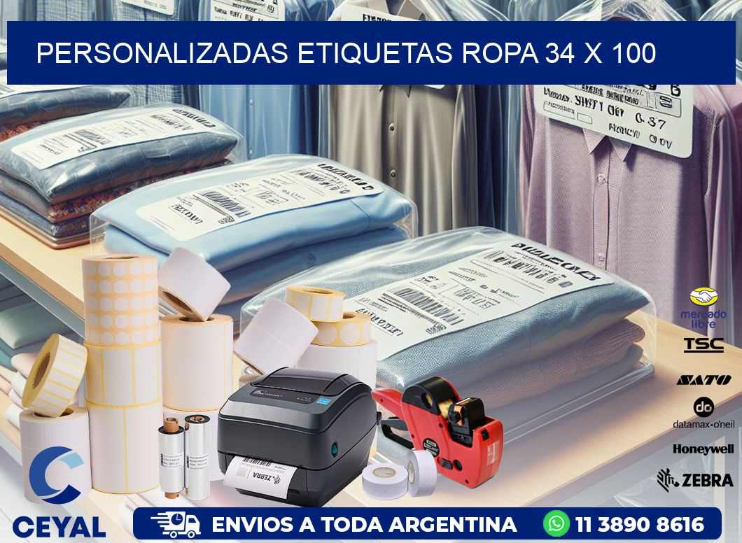 PERSONALIZADAS ETIQUETAS ROPA 34 x 100