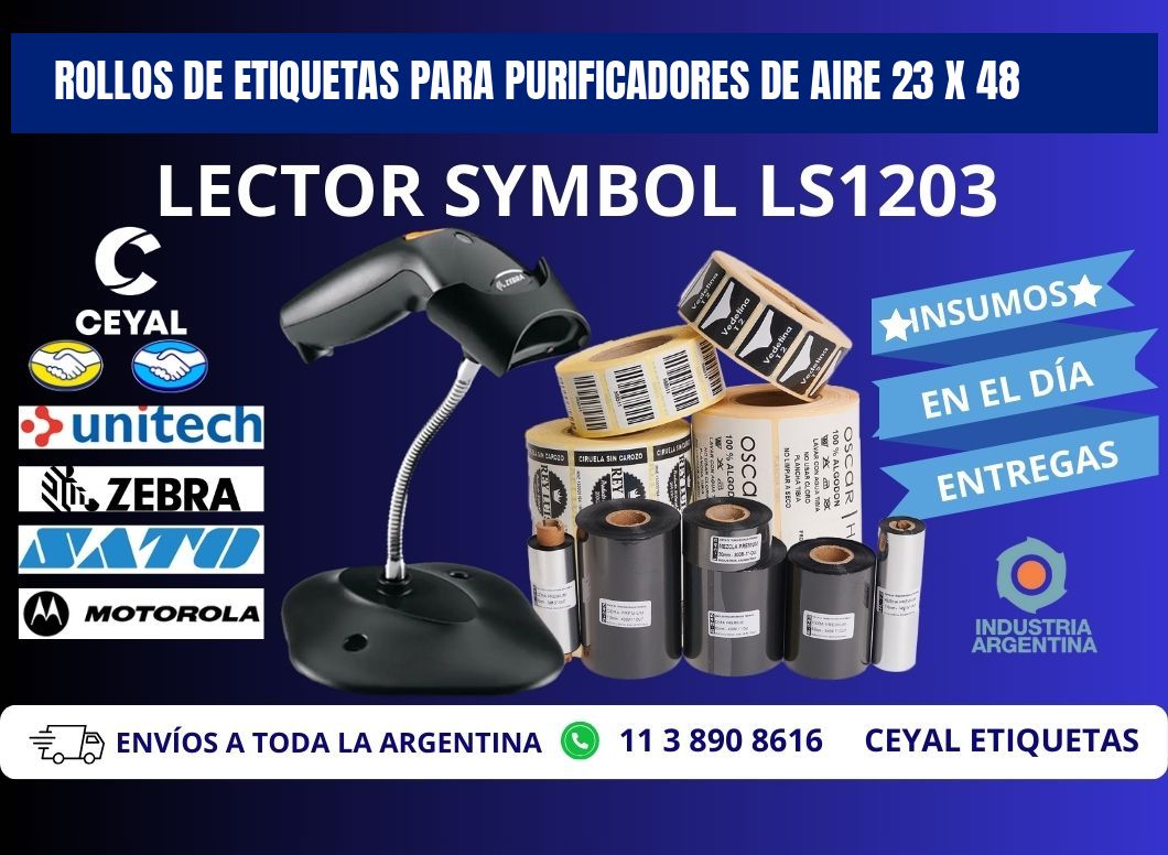 ROLLOS DE ETIQUETAS PARA PURIFICADORES DE AIRE 23 x 48