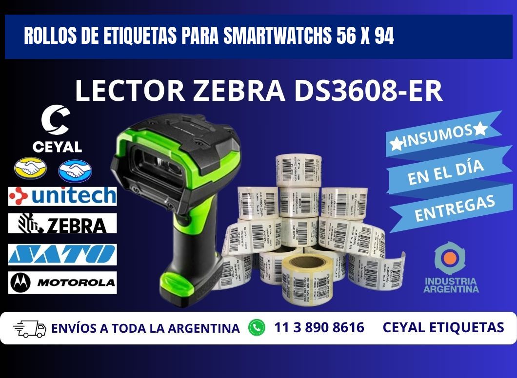 ROLLOS DE ETIQUETAS PARA SMARTWATCHS 56 x 94