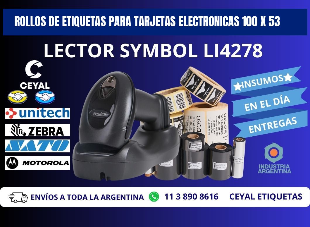 ROLLOS DE ETIQUETAS PARA TARJETAS ELECTRONICAS 100 x 53