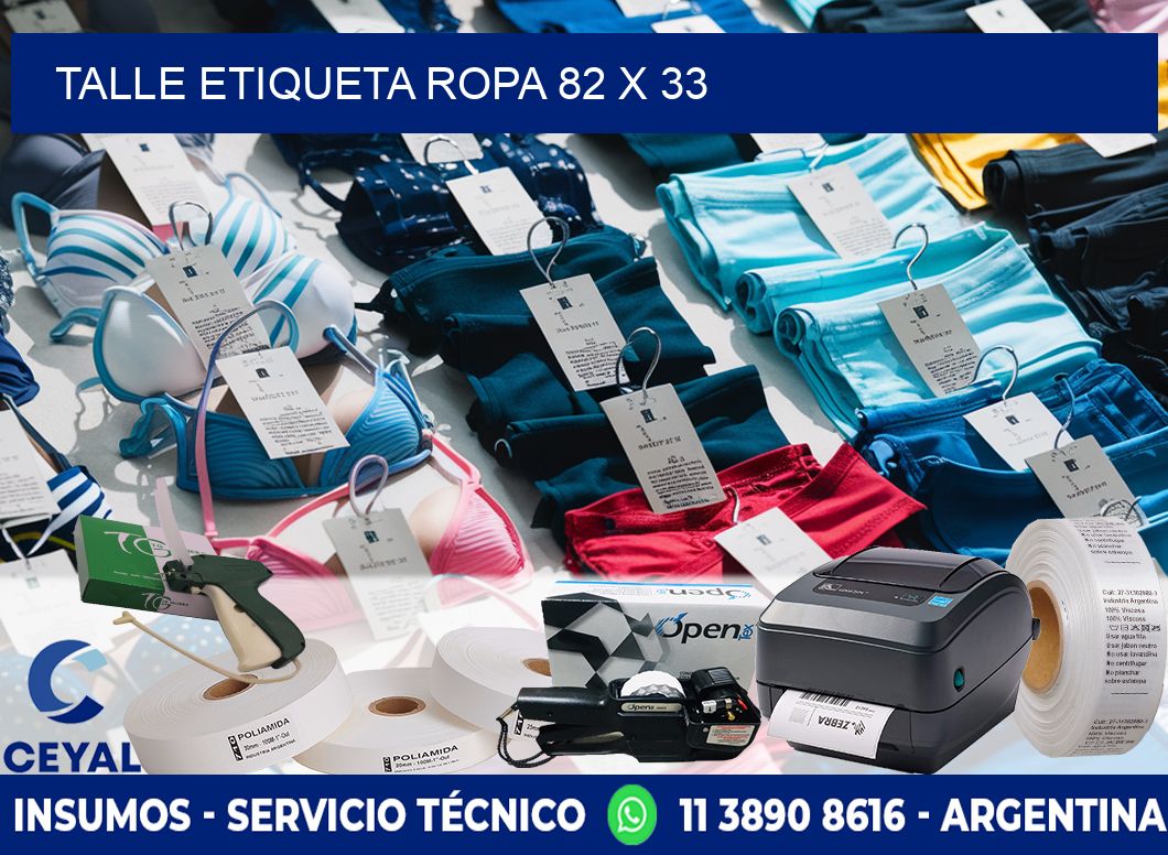 TALLE ETIQUETA ROPA 82 x 33