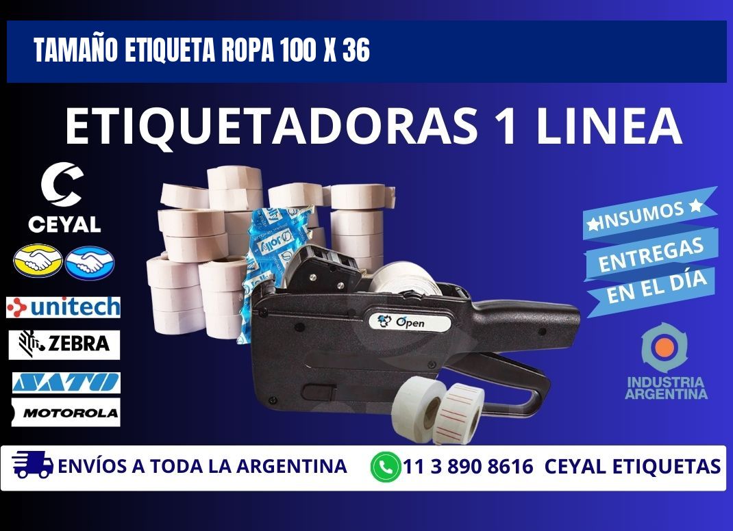 TAMAÑO ETIQUETA ROPA 100 x 36