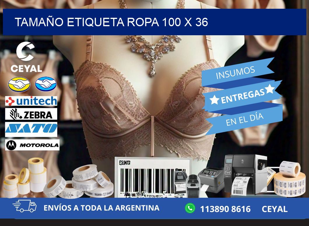 TAMAÑO ETIQUETA ROPA 100 x 36