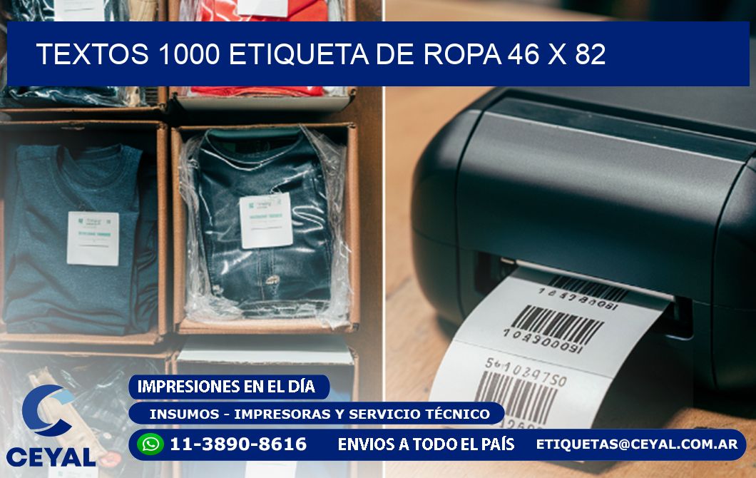 TEXTOS 1000 ETIQUETA DE ROPA 46 x 82