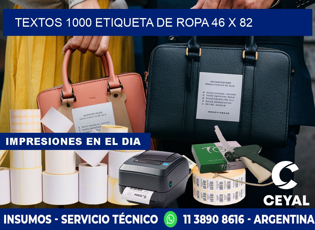 TEXTOS 1000 ETIQUETA DE ROPA 46 x 82