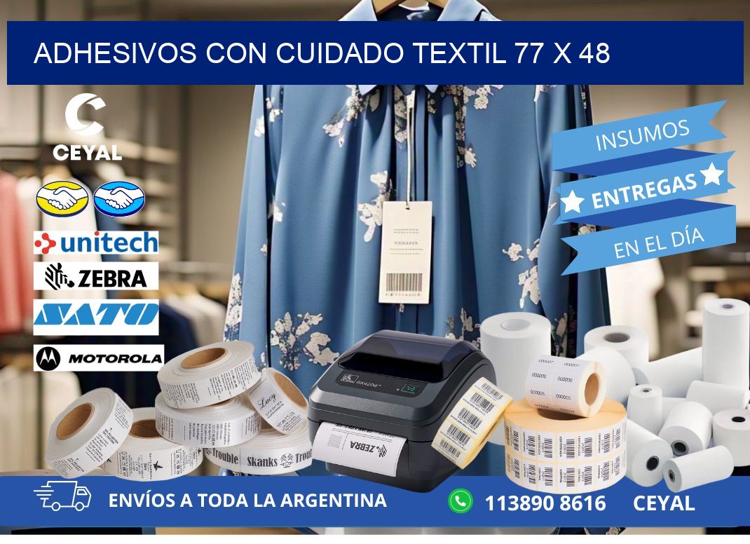 ADHESIVOS CON CUIDADO TEXTIL 77 x 48