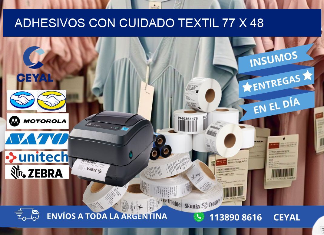 ADHESIVOS CON CUIDADO TEXTIL 77 x 48