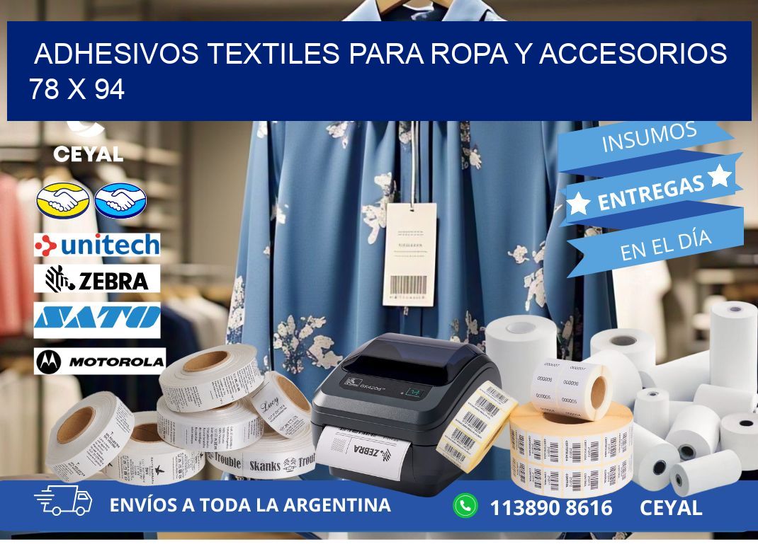 ADHESIVOS TEXTILES PARA ROPA Y ACCESORIOS 78 x 94