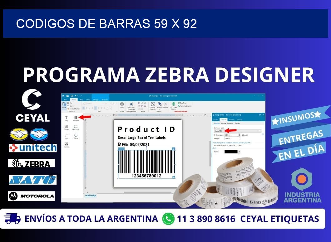 CODIGOS DE BARRAS 59 x 92