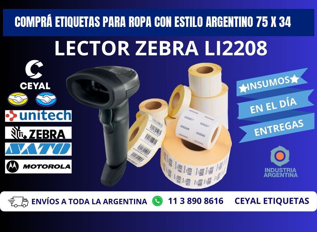 COMPRÁ ETIQUETAS PARA ROPA CON ESTILO ARGENTINO 75 x 34