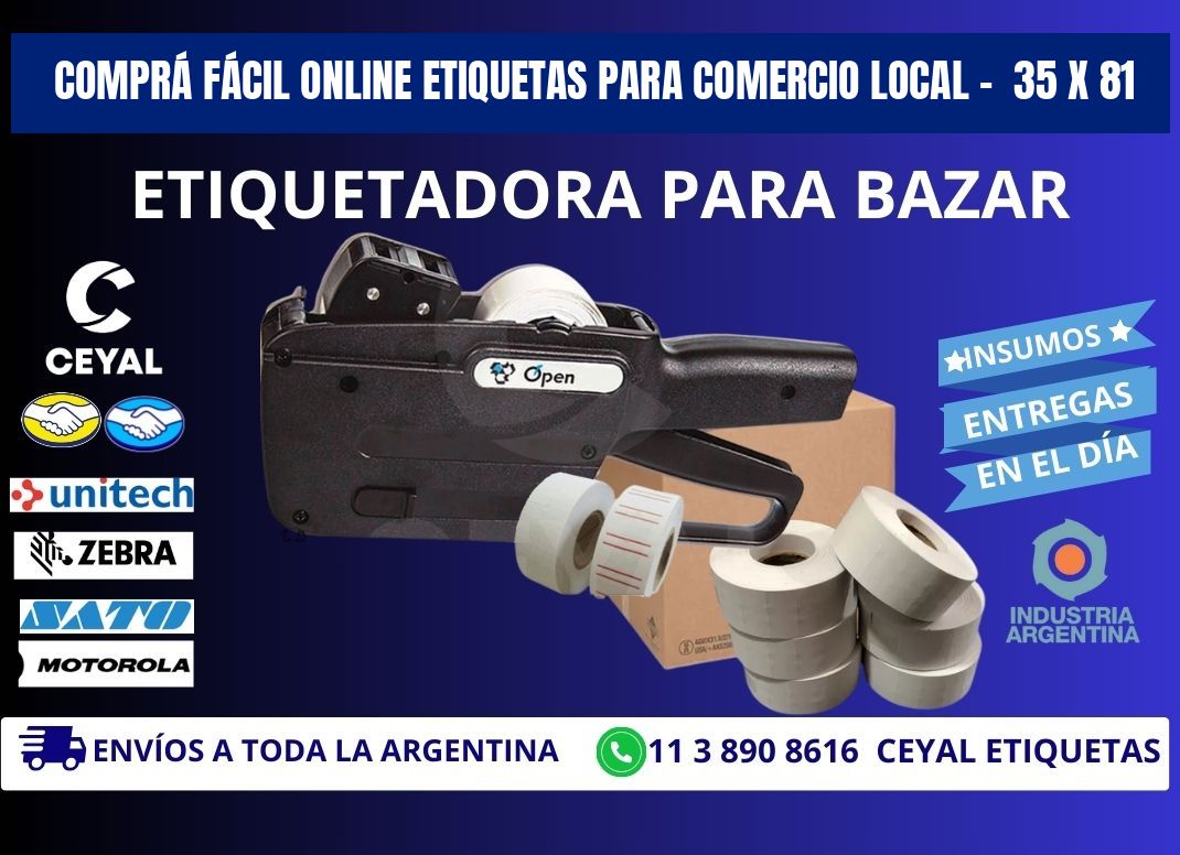 COMPRÁ FÁCIL ONLINE ETIQUETAS PARA COMERCIO LOCAL –  35 x 81