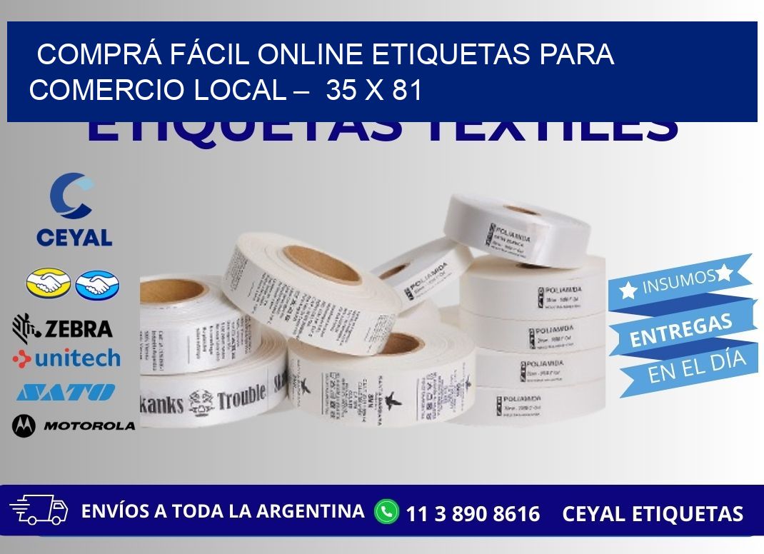 COMPRÁ FÁCIL ONLINE ETIQUETAS PARA COMERCIO LOCAL –  35 x 81