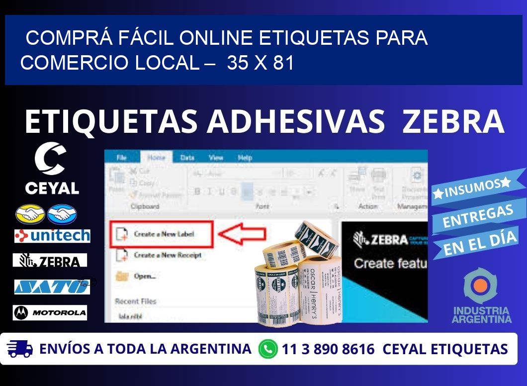 COMPRÁ FÁCIL ONLINE ETIQUETAS PARA COMERCIO LOCAL –  35 x 81